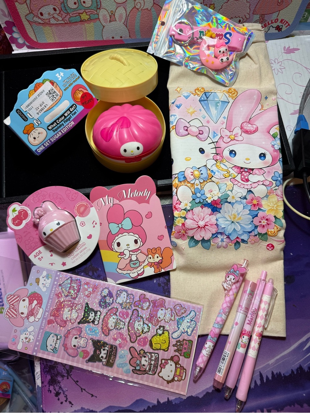 Sanrio My Melody Pink and Cream Kawaii Stationery & Plush Set